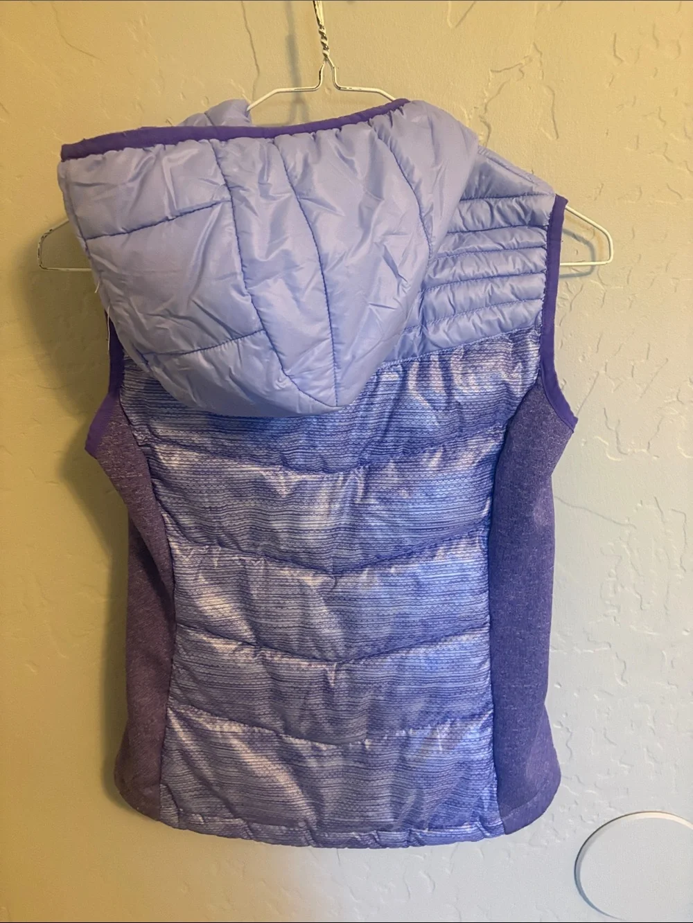 Free Country Mint and Lavender Quilted Hooded Vests Bundle of Two